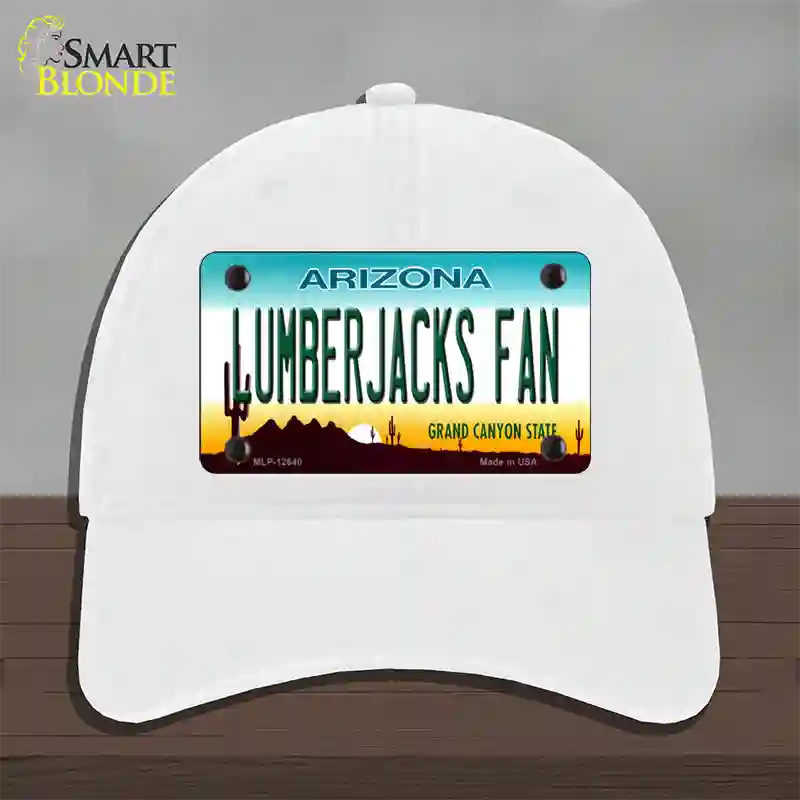 Lumberjacks Fan Novelty License Plate Hat Unconstructed Cotton / White