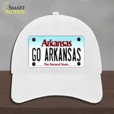 Go Arkansas Novelty License Plate Hat Unconstructed Cotton / White