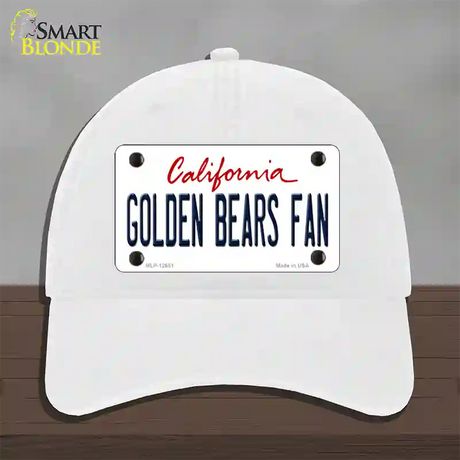 Golden Bears Fan Novelty License Plate Hat Unconstructed Cotton / White