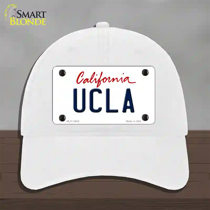 UCLA Novelty License Plate Hat Unconstructed Cotton / White