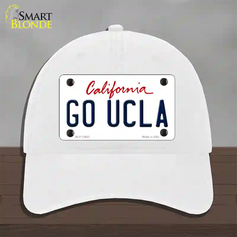 Go UCLA Novelty License Plate Hat Unconstructed Cotton / White