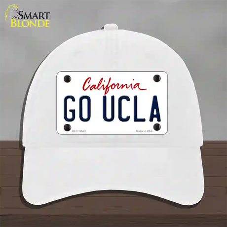 Go UCLA Novelty License Plate Hat Unconstructed Cotton / White