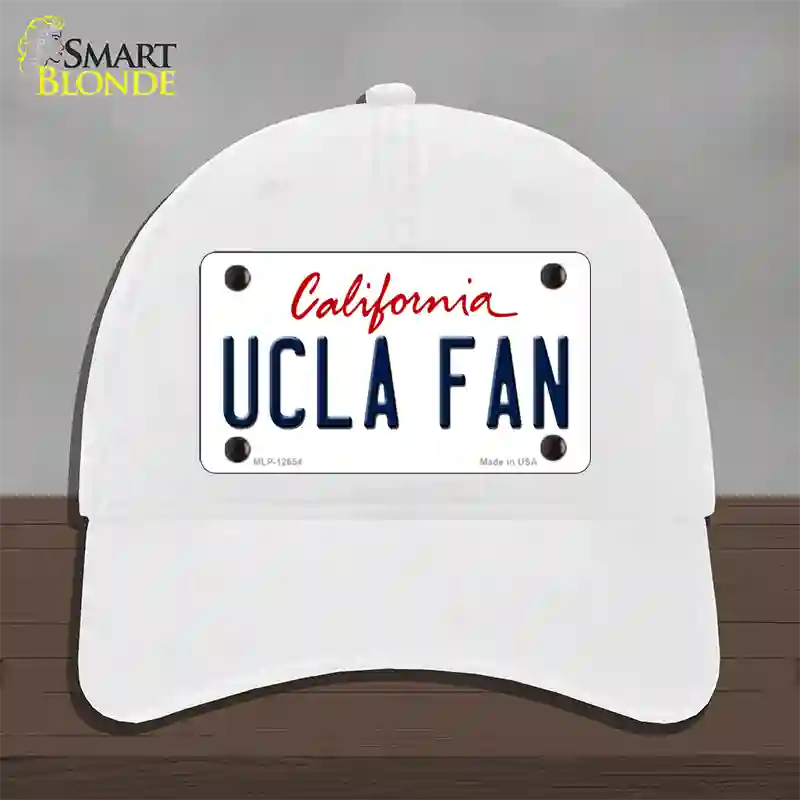 UCLA Fan Novelty License Plate Hat Unconstructed Cotton / White