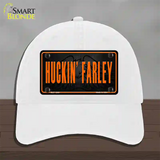 Huckin Farley Novelty License Plate Hat Unconstructed Cotton / White