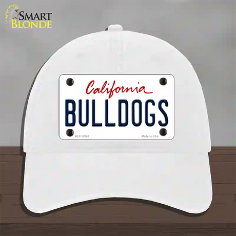 Bulldogs Novelty License Plate Hat Unconstructed Cotton / White