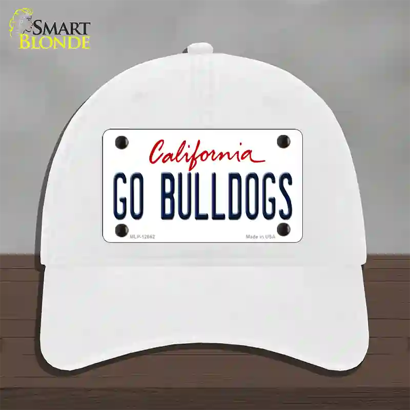 Go Bulldogs Novelty License Plate Hat Unconstructed Cotton / White