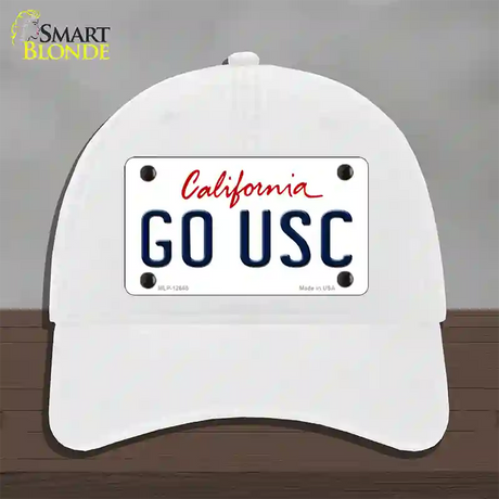 Go USC Novelty License Plate Hat Unconstructed Cotton / White