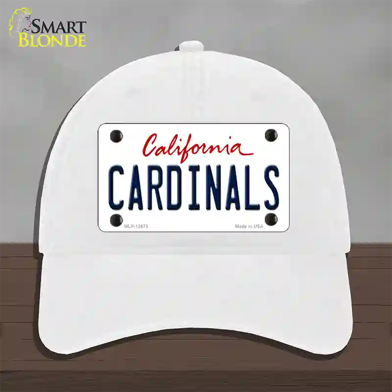 Cardinals Novelty License Plate Hat Unconstructed Cotton / White