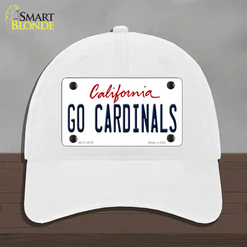 Go Cardinals Novelty License Plate Hat Unconstructed Cotton / White