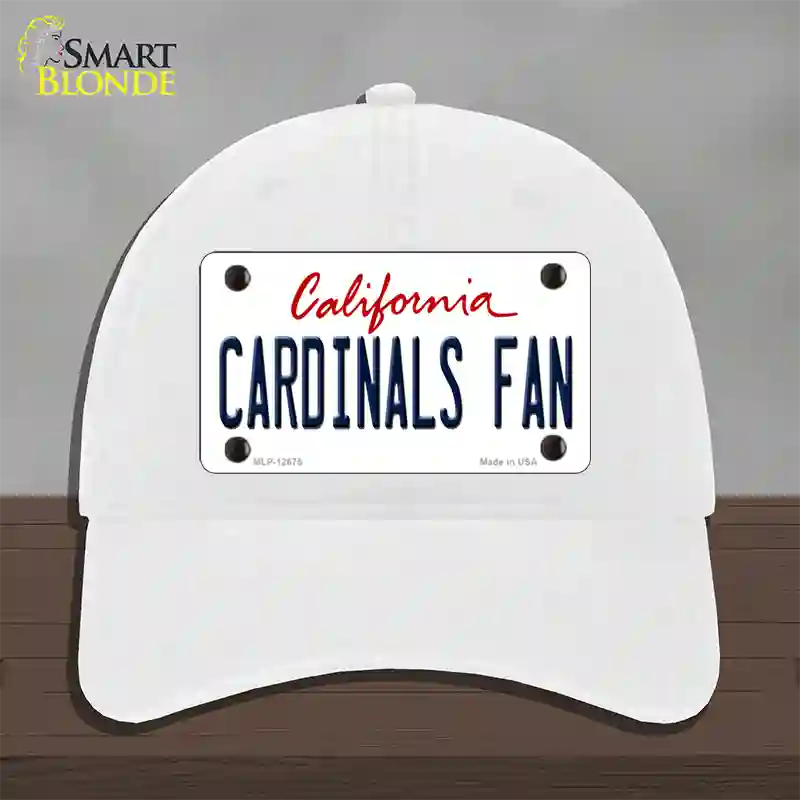 Cardinals Fan Novelty License Plate Hat Unconstructed Cotton / White