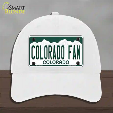 Colorado Fan Novelty License Plate Hat Unconstructed Cotton / White