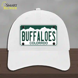 Buffaloes Novelty License Plate Hat Unconstructed Cotton / White