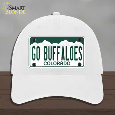 Go Buffaloes Novelty License Plate Hat Unconstructed Cotton / White