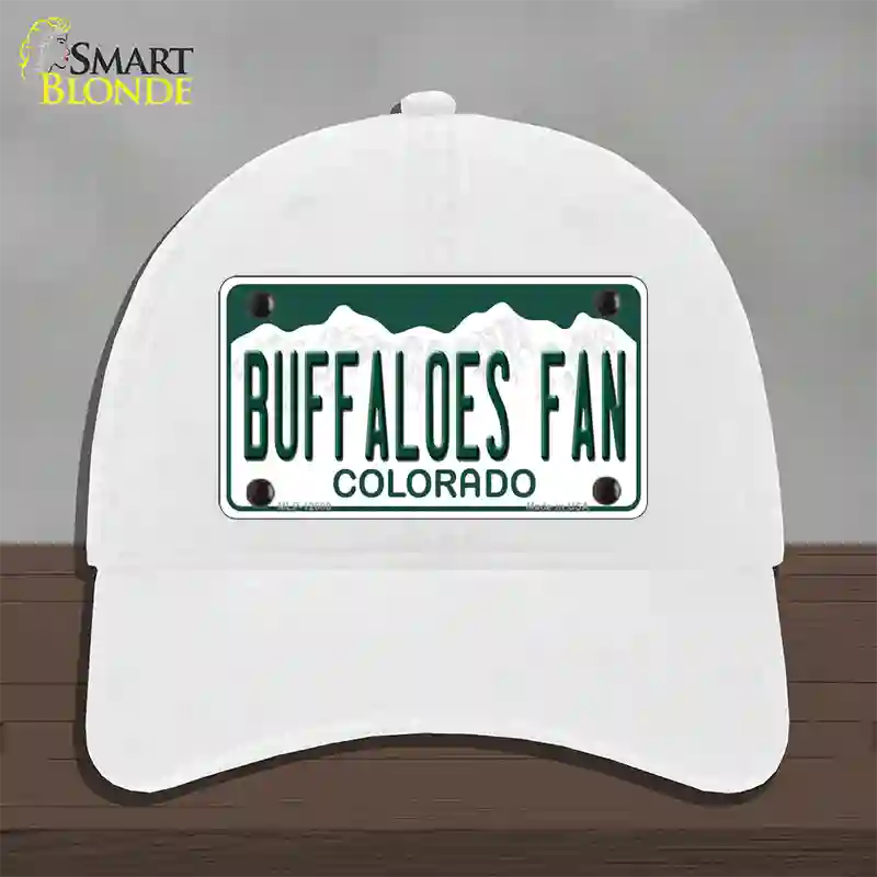 Buffaloes Fan Novelty License Plate Hat Unconstructed Cotton / White