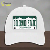 Colorado State Univ Novelty License Plate Hat Unconstructed Cotton / White