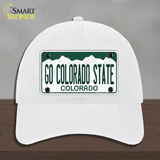 Go Colorado State Novelty License Plate Hat Unconstructed Cotton / White