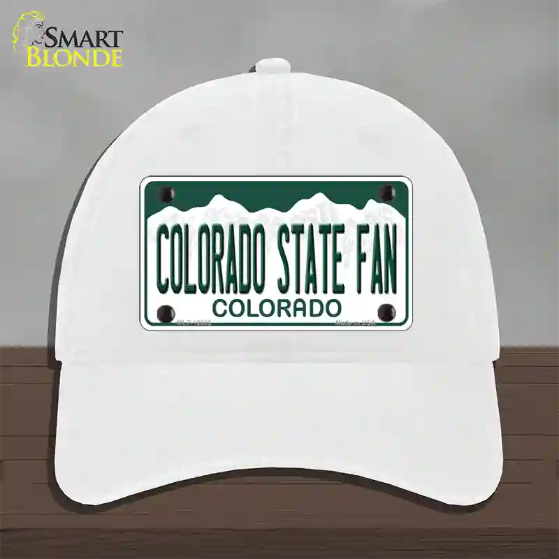 Colorado State Fan Novelty License Plate Hat Unconstructed Cotton / White