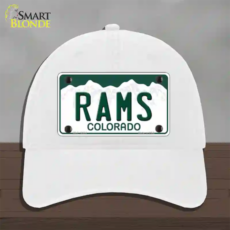 Rams Novelty License Plate Hat Unconstructed Cotton / White