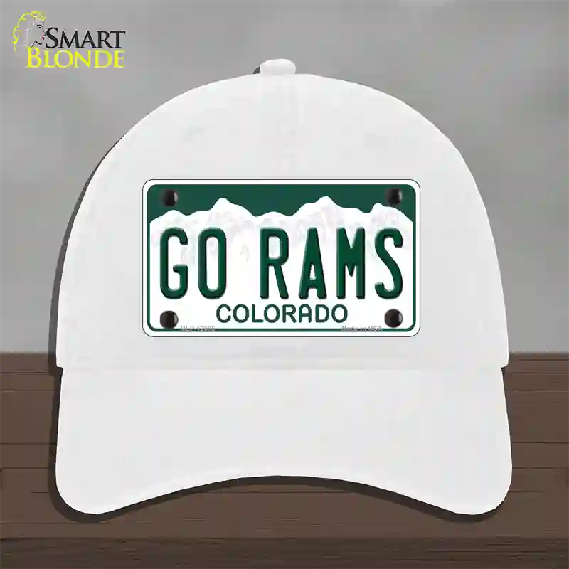 Go Rams Novelty License Plate Hat Unconstructed Cotton / White