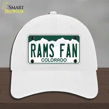 Rams Fan Novelty License Plate Hat Unconstructed Cotton / White