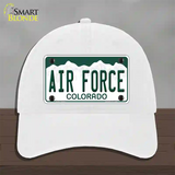 Air Force Novelty License Plate Hat Unconstructed Cotton / White