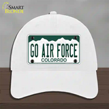 Go Air Force Novelty License Plate Hat Unconstructed Cotton / White