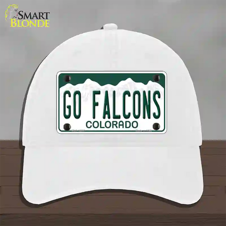 Go Falcons Novelty License Plate Hat Unconstructed Cotton / White