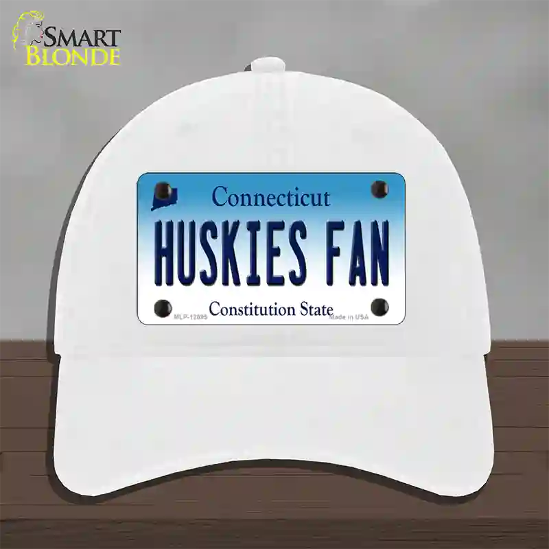 Huskies Fan Novelty License Plate Hat Unconstructed Cotton / White