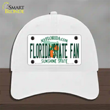 Florida State Fan Novelty License Plate Hat Unconstructed Cotton / White