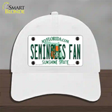 Seminoles Fan Novelty License Plate Hat Unconstructed Cotton / White