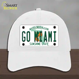 Go Miami Novelty License Plate Hat Unconstructed Cotton / White