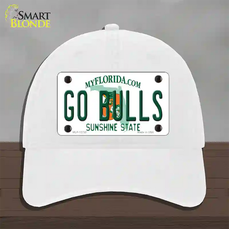 Go Bulls Novelty License Plate Hat Unconstructed Cotton / White