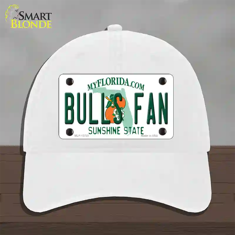 Bulls Fan Novelty License Plate Hat Unconstructed Cotton / White