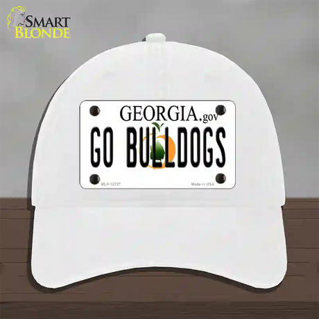 Go Bulldogs Georgia Novelty License Plate Hat Unconstructed Cotton / White