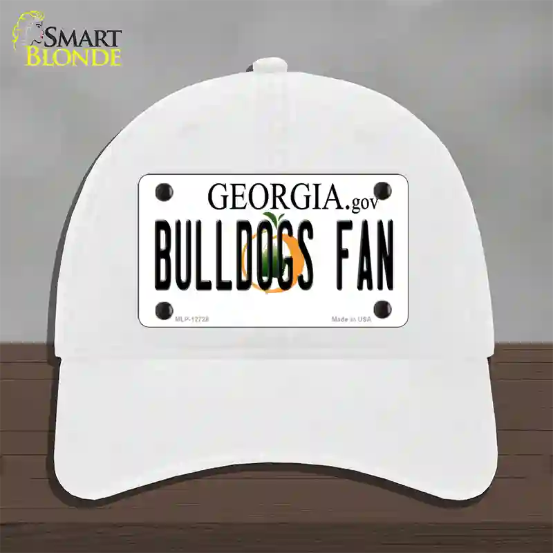 Bulldogs Fan Georgia Novelty License Plate Hat Unconstructed Cotton / White