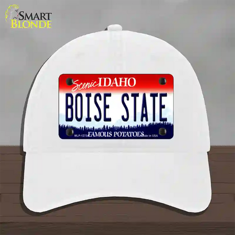 Boise State Novelty License Plate Hat Unconstructed Cotton / White