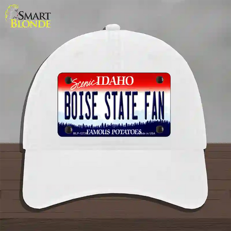 Boise State Fan Novelty License Plate Hat Unconstructed Cotton / White