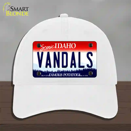 Vandals Novelty License Plate Hat Unconstructed Cotton / White