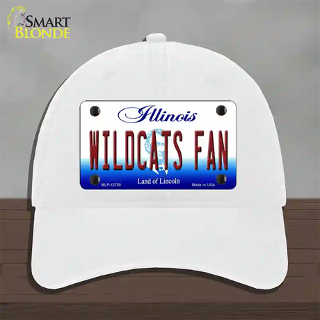 Wildcats Fan Illinois Novelty License Plate Hat Unconstructed Cotton / White