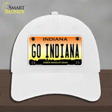 Go Indiana Novelty License Plate Hat Tag Unconstructed Cotton / White