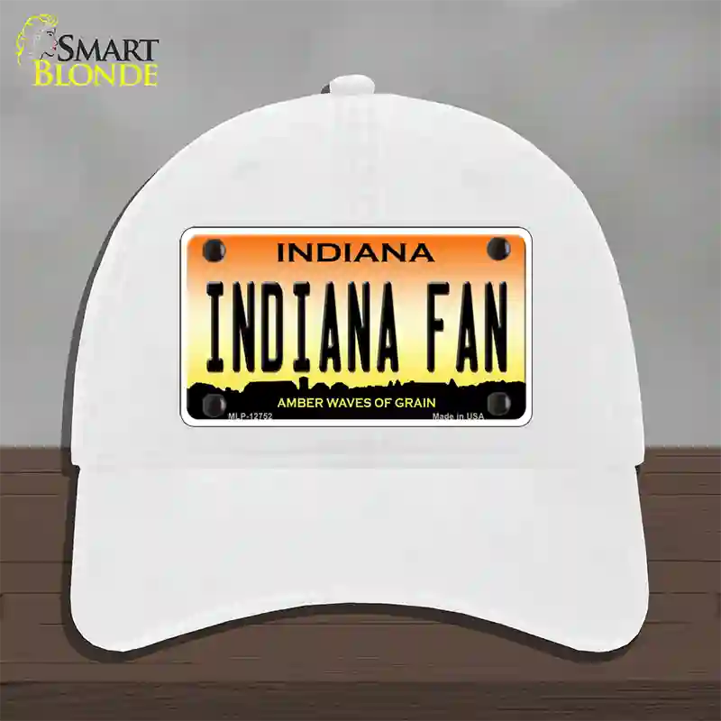 Indiana Fan Novelty License Plate Hat Tag Unconstructed Cotton / White