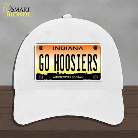 Go Hoosiers Novelty License Plate Hat Tag Unconstructed Cotton / White