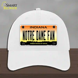 Notre Dame Fan Novelty License Plate Hat Tag Unconstructed Cotton / White