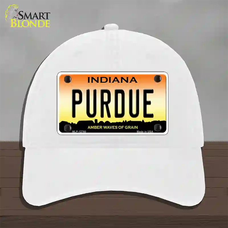 Purdue Novelty License Plate Hat Tag Unconstructed Cotton / White