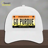 Go Purdue Novelty License Plate Hat Tag Unconstructed Cotton / White