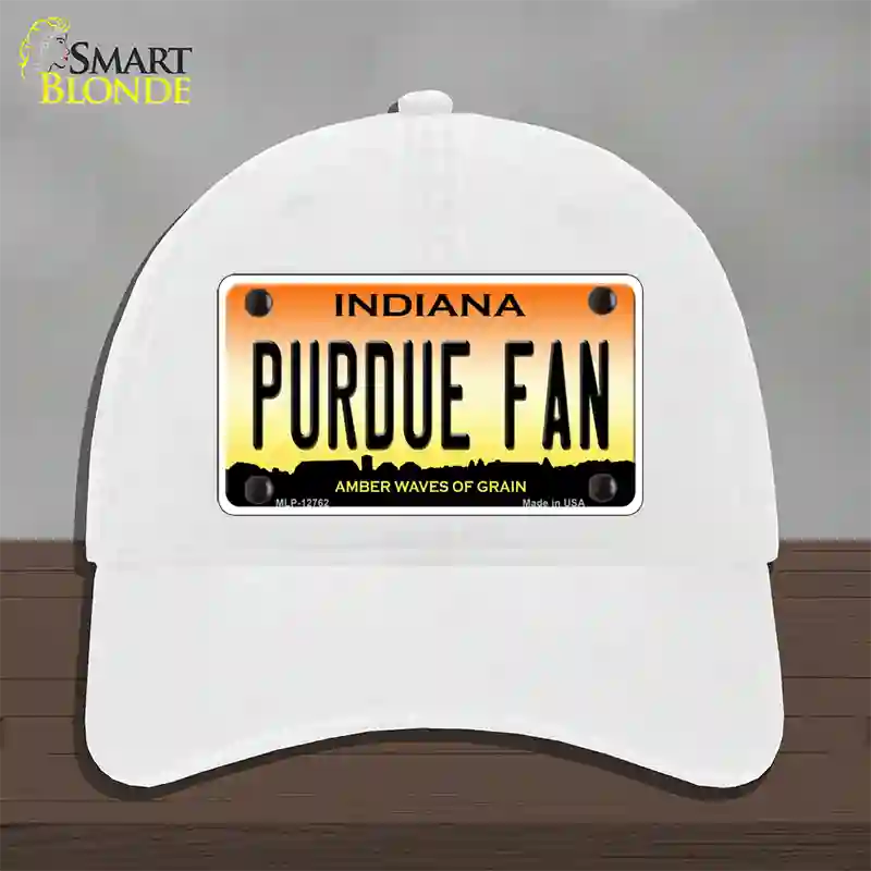 Purdue Fan Novelty License Plate Hat Tag Unconstructed Cotton / White