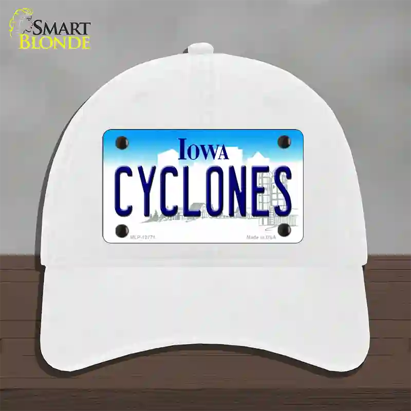 Cyclones Novelty License Plate Hat Tag Unconstructed Cotton / White