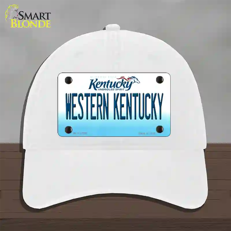 Western Kentucky Novelty License Plate Hat Tag Unconstructed Cotton / White