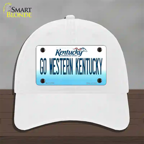 Go Western Kentucky Novelty License Plate Hat Tag Unconstructed Cotton / White