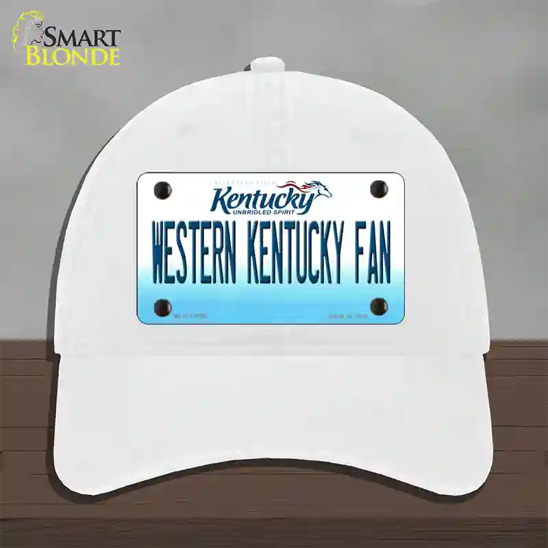 Western Kentucky Fan Novelty License Plate Hat Tag Unconstructed Cotton / White